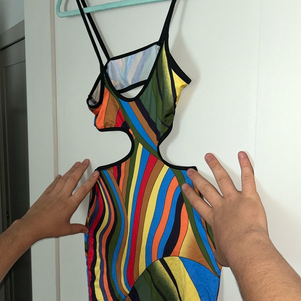 colorful cutout dress